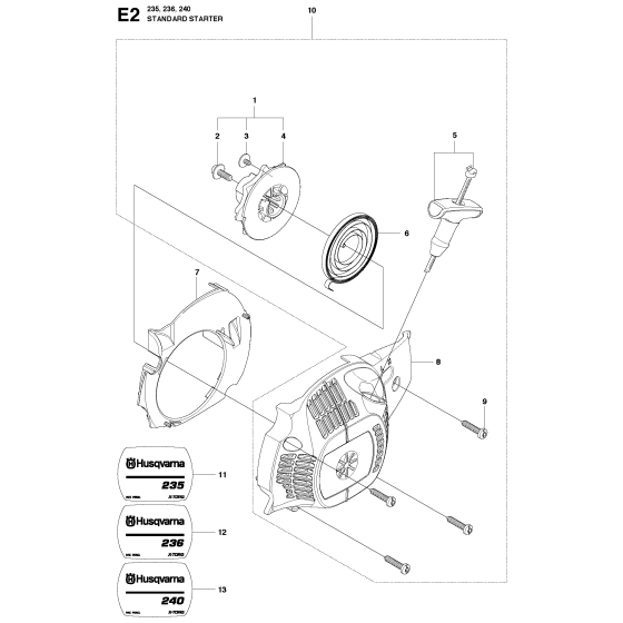 Starter Assembly for Husqvarna 240e
