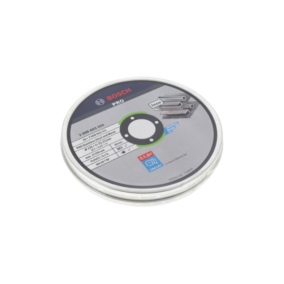 Bosch INOX Rapido 125mm x 1mm x 22.23mm Cutting Disc (Pack of 10) - OEM No. 2608603255