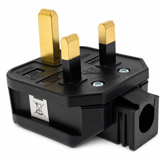 Heavy Duty 3-Pin Plug 13 Amp - 240V, Black, Sold Individually