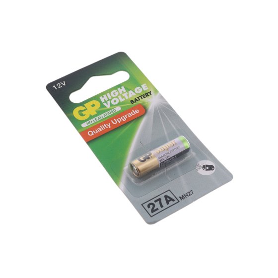 12V Alkaline Battery GP A27 MN27 Equivalent - Single Blister Pack