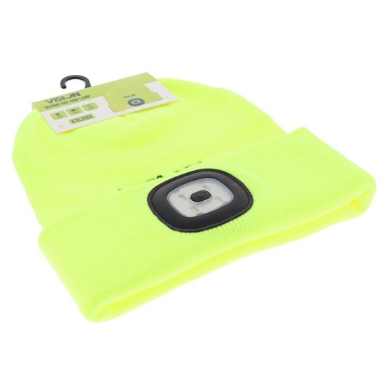 Vision Rechargeable Beanie Hat with Head Torch 150 Lumens