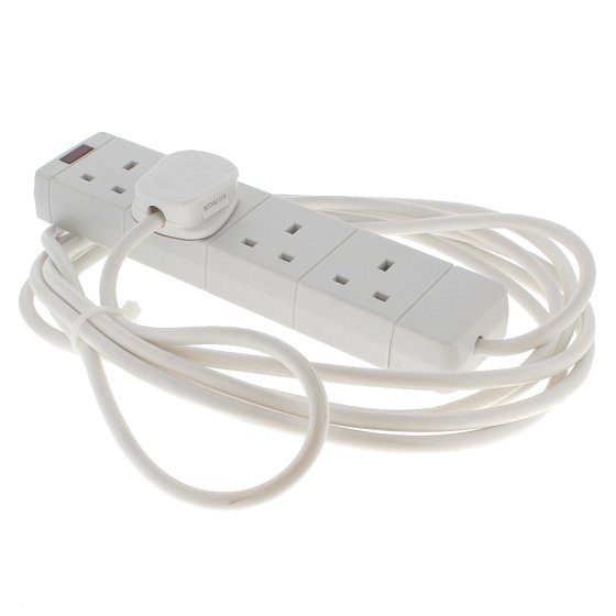 4 Gang Socket Block Extension Lead, 13 amp, 5 Metre Lead