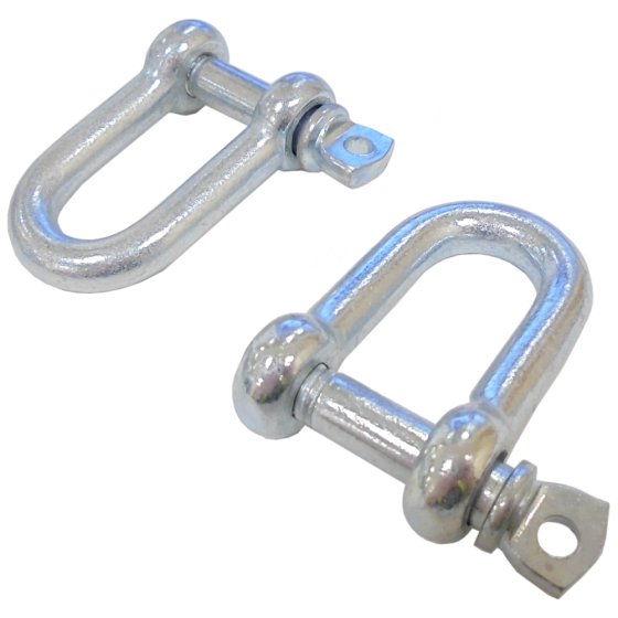 8mm Dee Shackles, Zinc Plated (pack of 2)