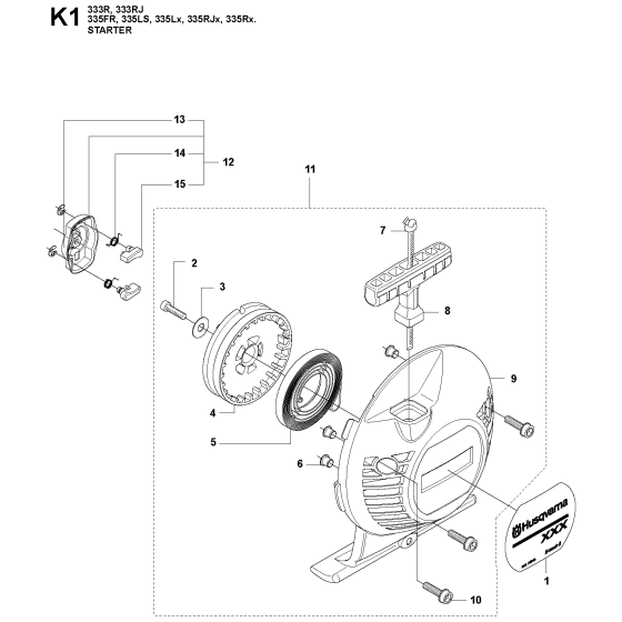 Starter Assembly for Husqvarna 333RJ