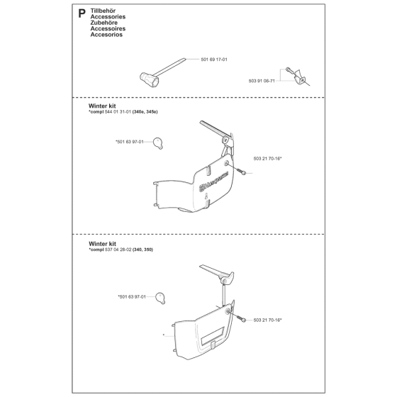 Husqvarna 340 Chainsaw Parts