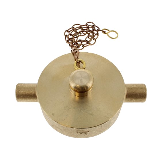 Brass Lugged 2.1/2" BSP Female Thread Blanking cap with securing chain