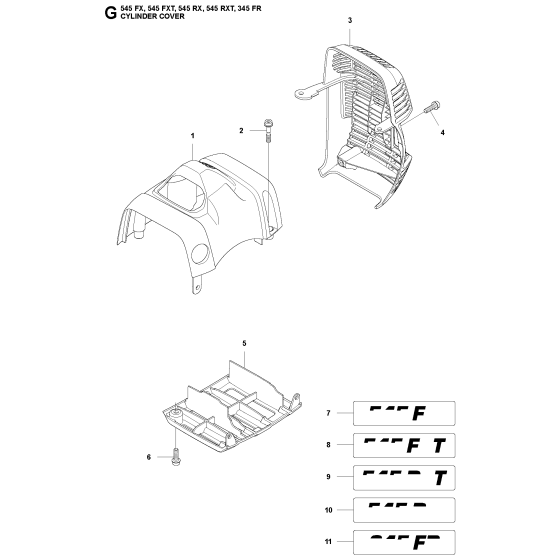 Cylinder Cover for Husqvarna 345FR