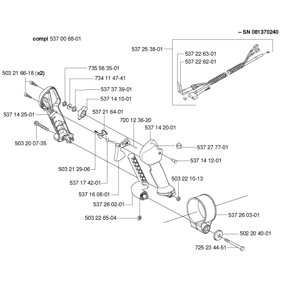 Handle & Controls for Husqvarna 356BT