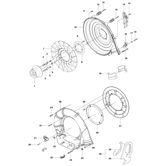 Fan Assembly for Husqvarna 356BT