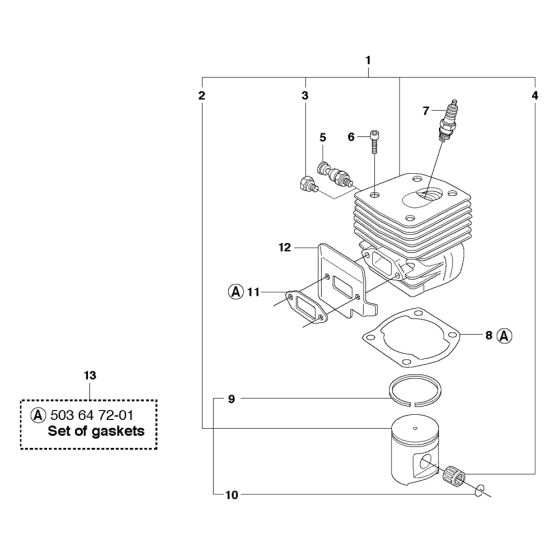 Cylinder Piston for Husqvarna 365H