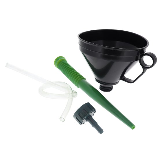 165mm Automotive Funnel Kit with Flexi Spout and Clear Hose for Workshop Use