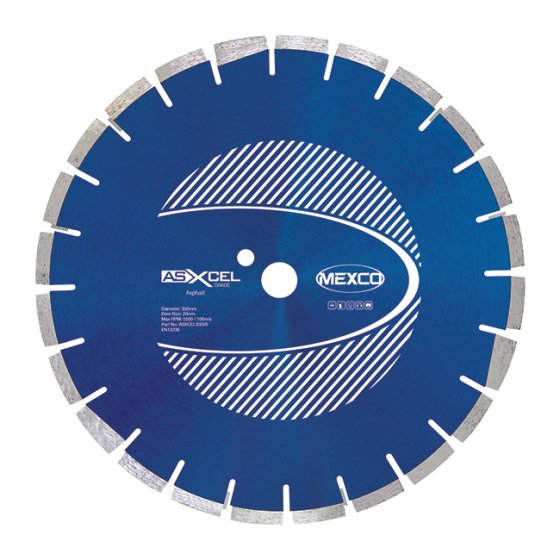 Mexco 350mm Diamond Blade Asphalt XCEL Grade 20.00mm Diamond Blade Bore