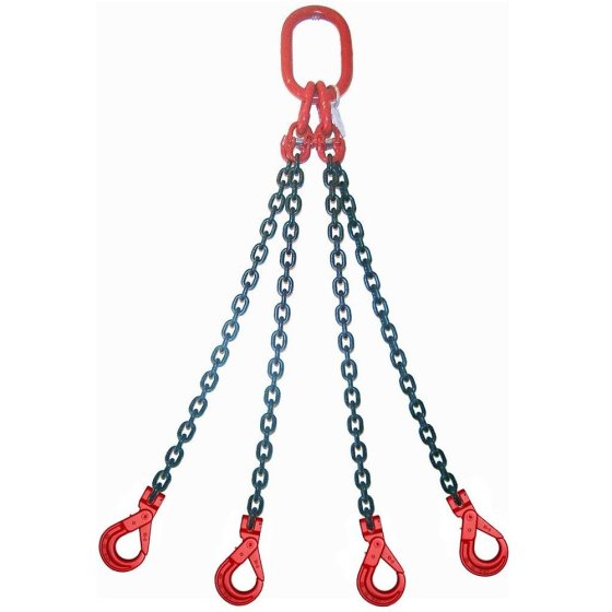1 metre 10mm 4-Leg Chain Sling with Clevis Sling Hooks Self Locking Type