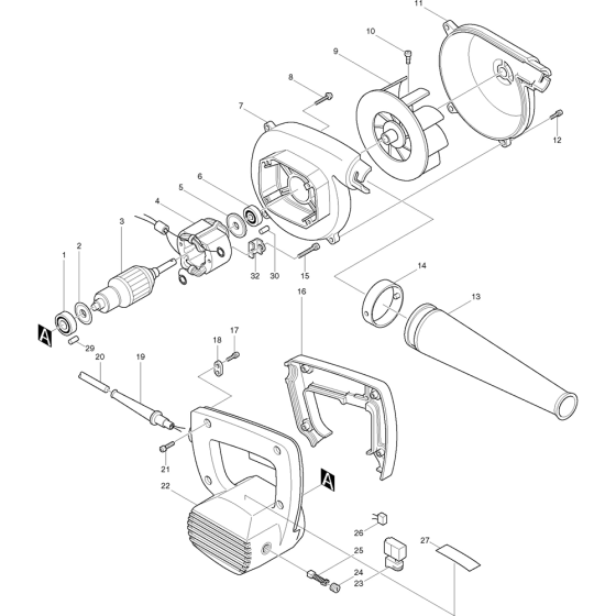 Main Assembly 110V Makita 4014NV/1