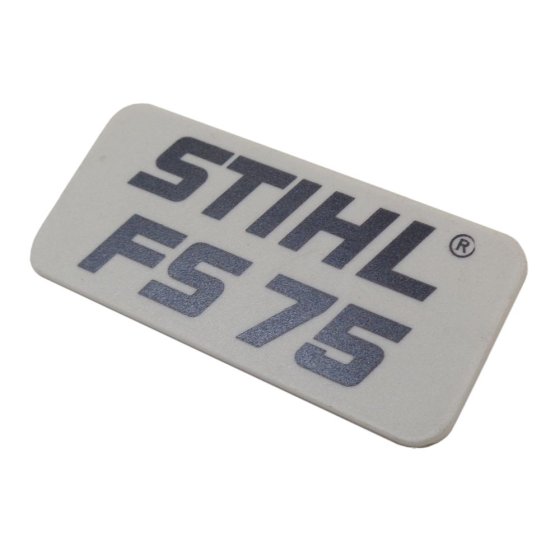 Model Plate for Stihl FS75 Brushcutter - 4137 967 1500