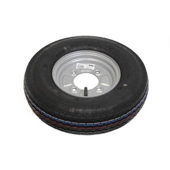 Trailer Wheel & Tyre 4.00-8 Tubeless, 4PR, 4 Stud 4in PCD, Silver