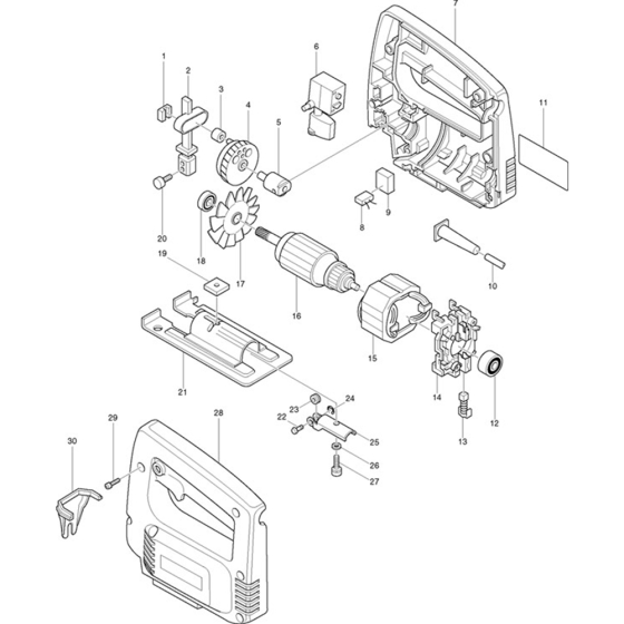 Makita 4320 Jigsaw Assembly