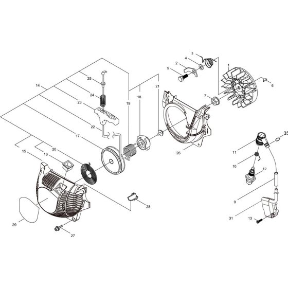 Starter, Magneto for Shindaiwa 452S