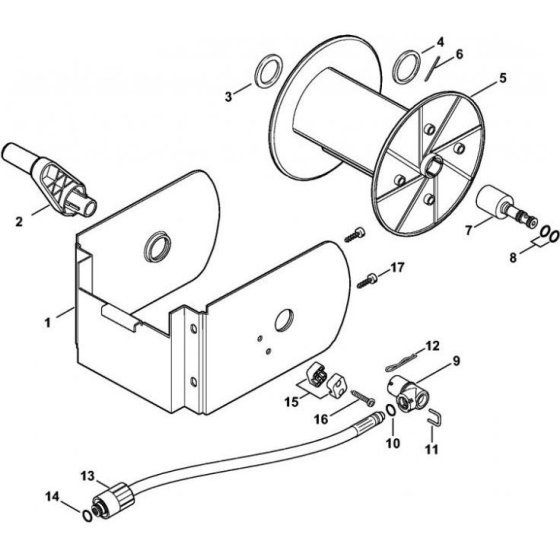 Hose Reel for Stihl RE140K, RE160K - 4900 500 8101