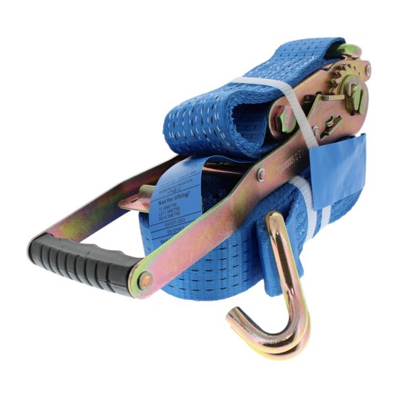 8m x 50mm Ergo Ratchet Lashings with Claw Hook - 5 Tonne