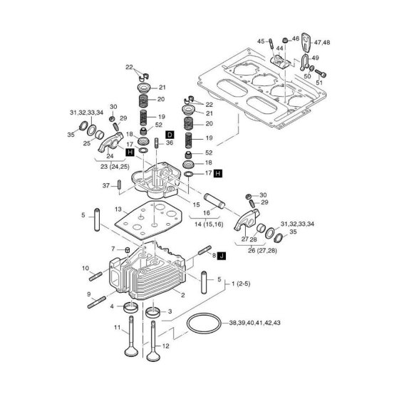 Cylinder Head Assembly for Hatz 4L40