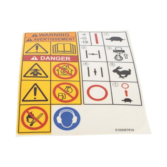 Label Start for Wacker BS62-4, BS68-4 Rammer - OEM No. 5100067819