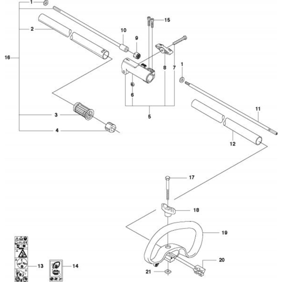 Shaft & Handle for Husqvarna 524 LK