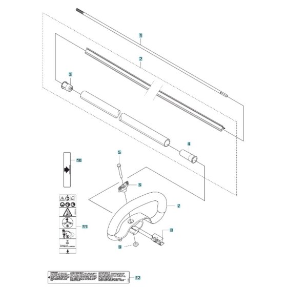 Shaft & Handle for Husqvarna 525iLXT