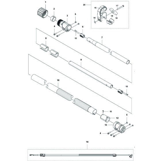 Shaft for Husqvarna 530iPT5