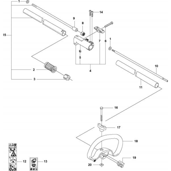 Shaft for Husqvarna 535 LK