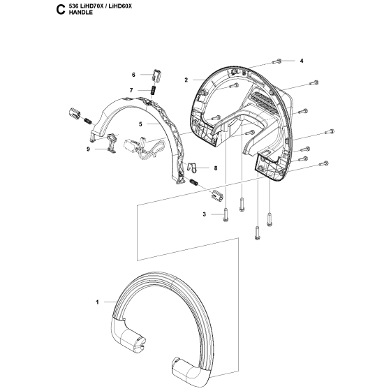 Handle Assembly for Husqvarna