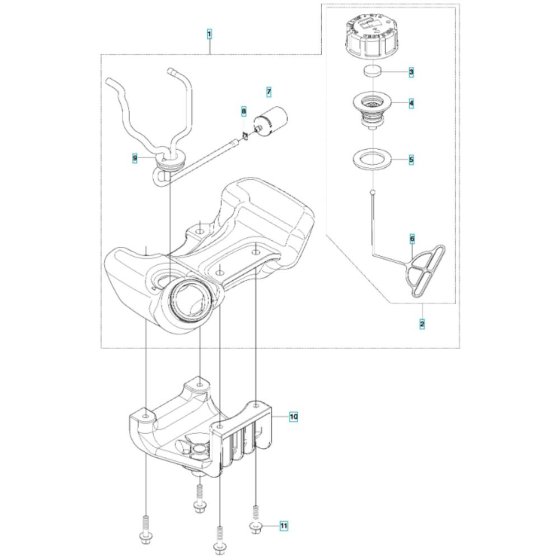 Fuel Tank Assembly for Husqvarna