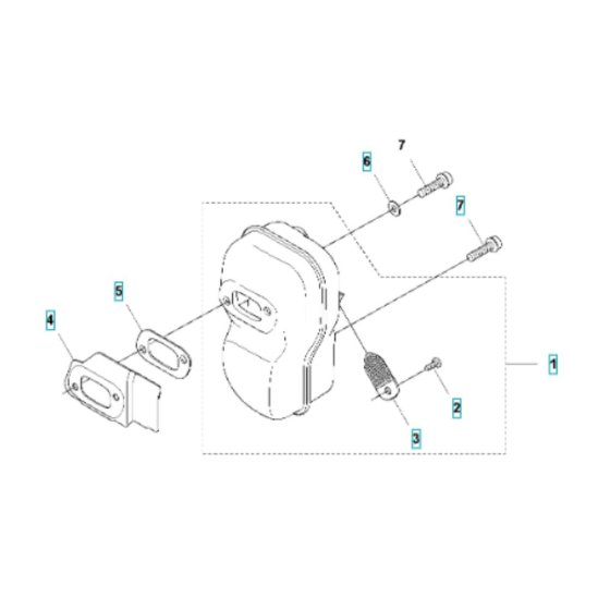 Muffler Assembly for Husqvarna 545F
