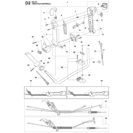 Throttle Controls for Husqvarna 545FX