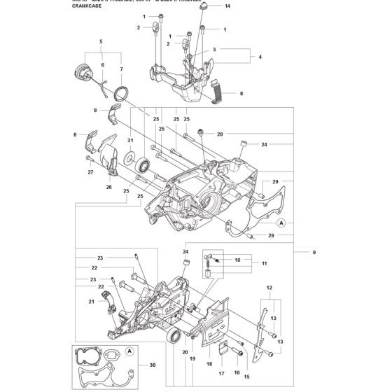 Crankcase Assembly for Husqvarna