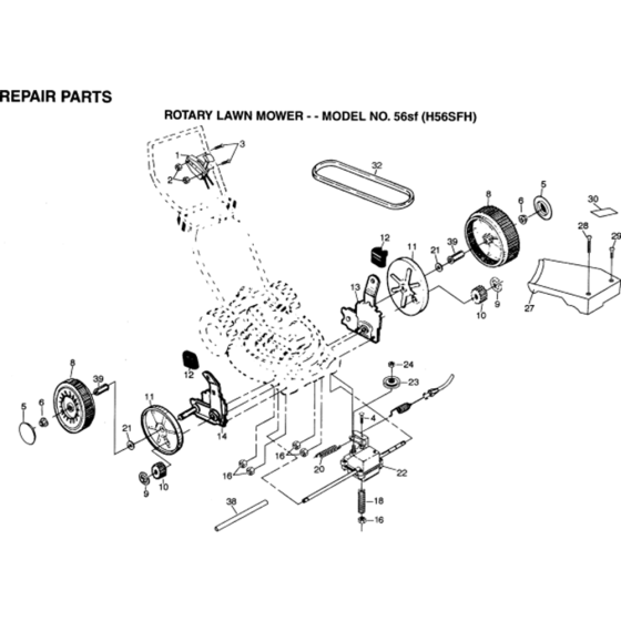 Repair Parts for Husqvarna 56 SF