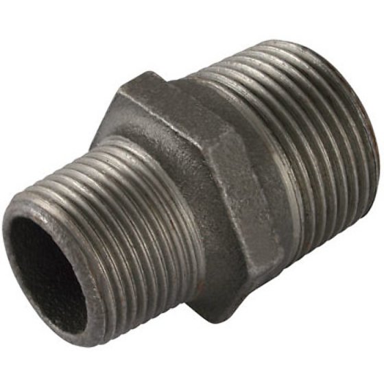 Malleable Iron Reducing Hex Nipple 3/4" x 1/2" M/M BSP