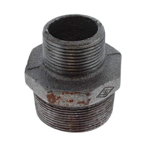 Malleable Iron Reducing Hex Nipple 2" x 1.1/4" M/M BSP