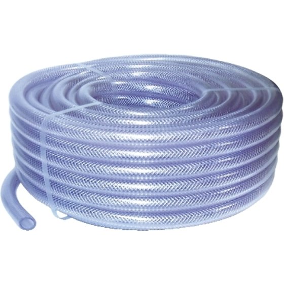 Nylon Braided Tube 25mm x 10m Clear Reinforced PVC for Fluid Transfer