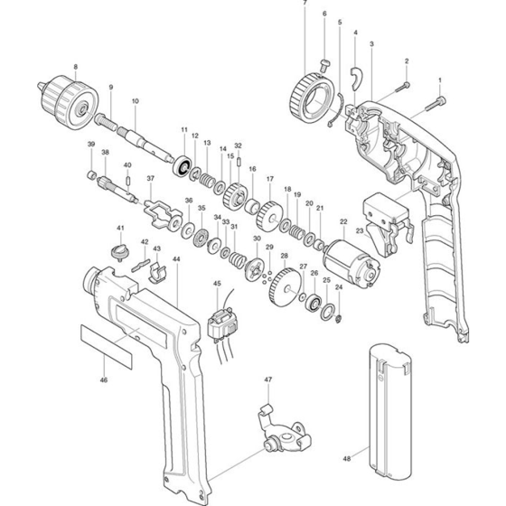 Makita 6075D Drill Driver Assembly