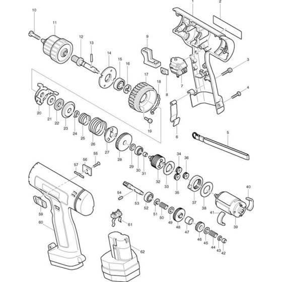 Main Assembly for Makita 6201D