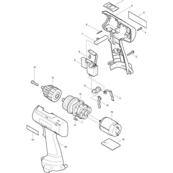 Makita 6226D Drill Driver Assembly