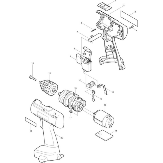 Makita 6228D Drill Driver Assembly