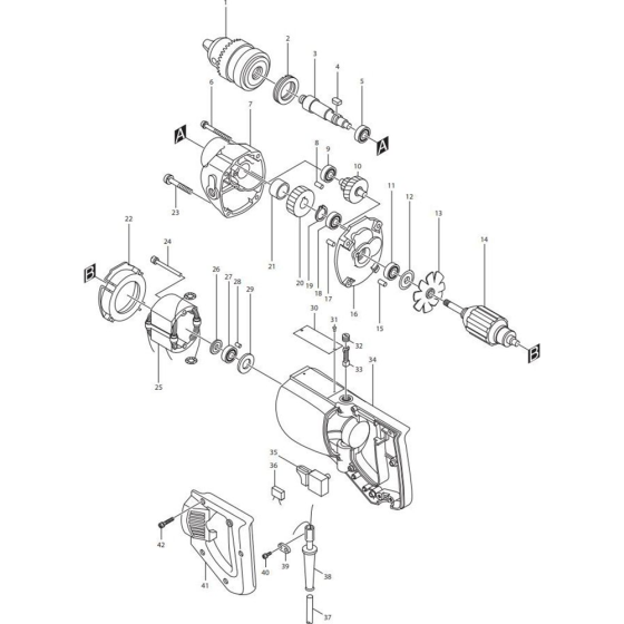 Makita 6300NB Drill Assembly