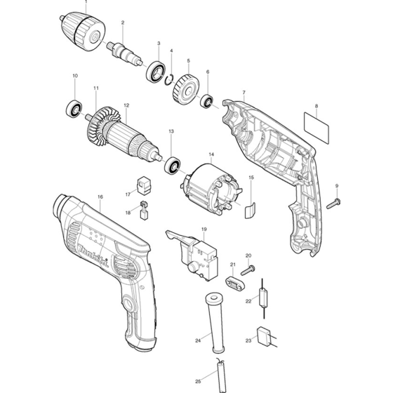 Makita 6413 Drill Assembly