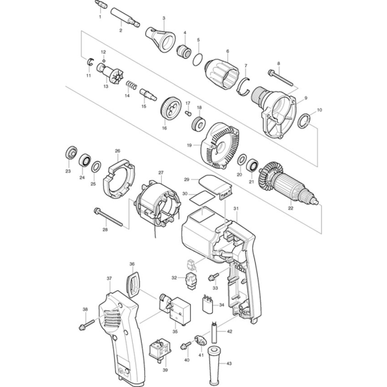 Makita 6822 Screwgun Assembly