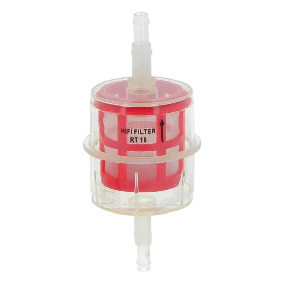 Universal Inline Diesel/Fuel Filter Red for 6mm/8mm Hose