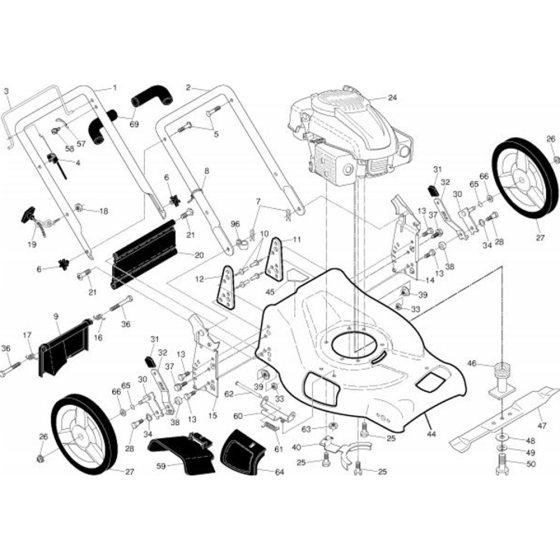 Frame & Engine for Husqvarna 7021