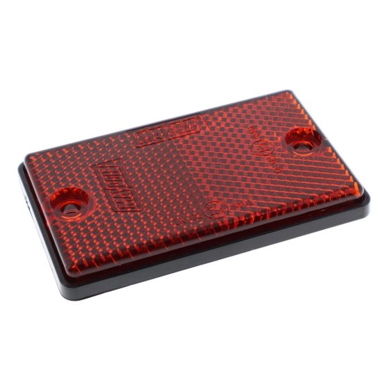 Rear Red Reflector 75x46x10mm EU Approved - 54mm between Mounting Holes
