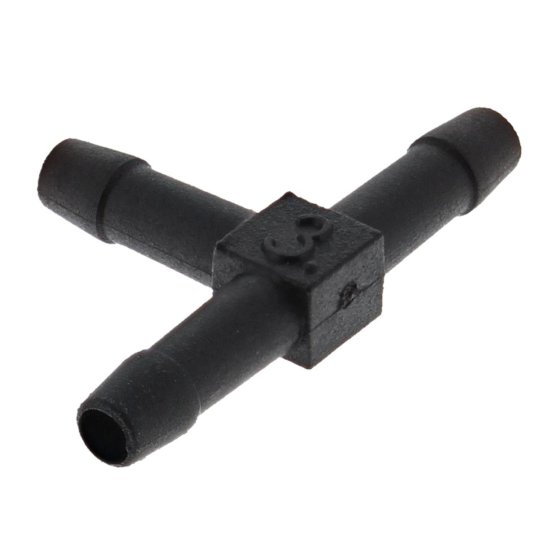 Black 3mm Plastic T-Piece Hose Joiner/Pipe Connector - 775 194